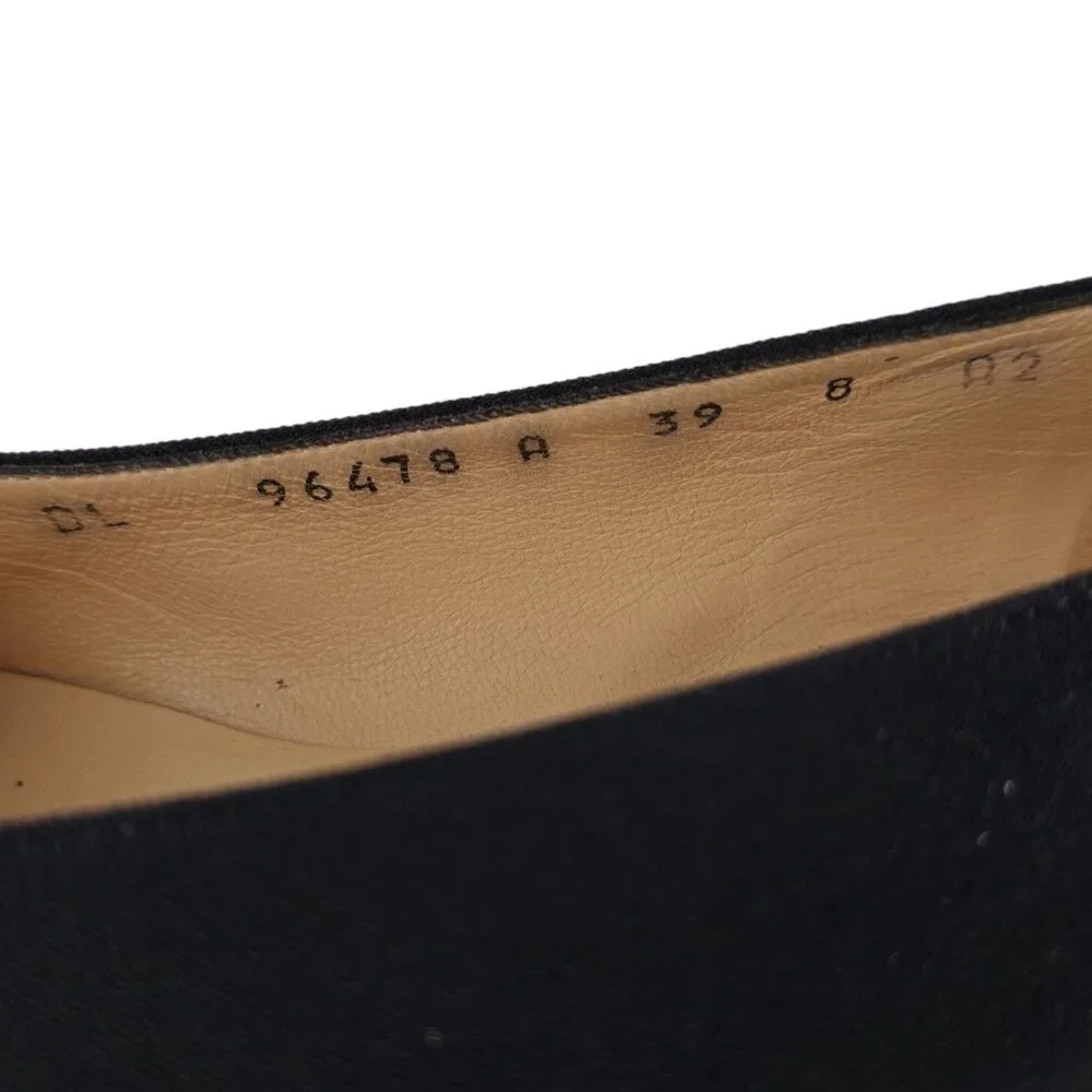 Salvatore Ferragamo Italy Black Fabric Formal Dress Shoes Women 8AA Buckle Pumps - Picture 8 of 11